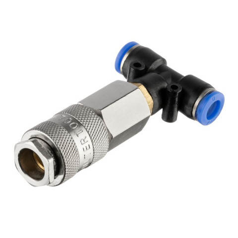 Набор для продува кабины грузовых авто: пистолет, шланг полиуретановый 5м 8x5мм, тройник на 8мм; на быстроразъемных соединениях INTERTOOL PT-1508