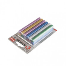 Комплект цветных перламутровых клеевых стержней 11.2мм*100мм, 12шт INTERTOOL RT-1029