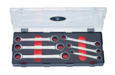 Набор ключей накидных трещоточных 6 пр. (код K50625)