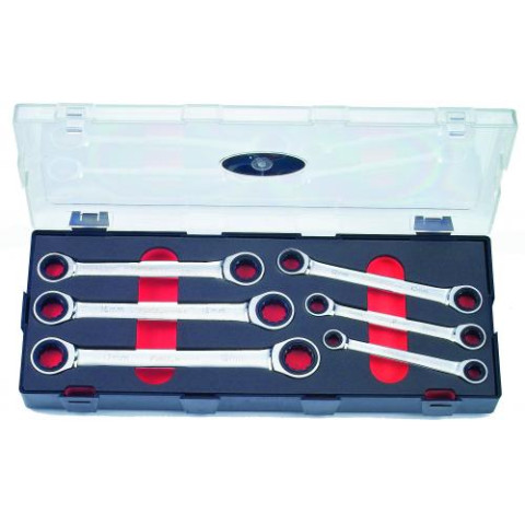 Набор ключей накидных трещоточных 6 пр. (код K50625)