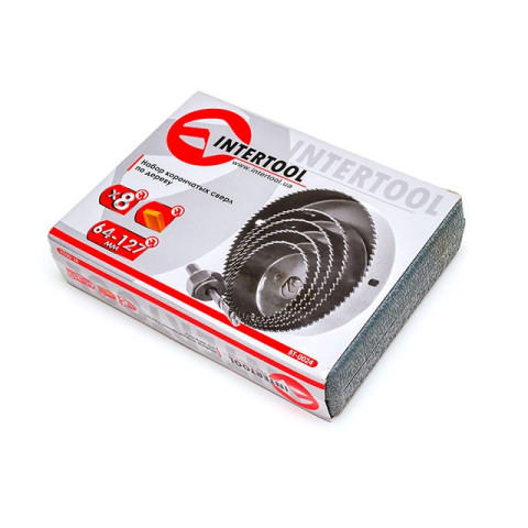 Набор корончатых сверл по дереву INTERTOOL BT-0024