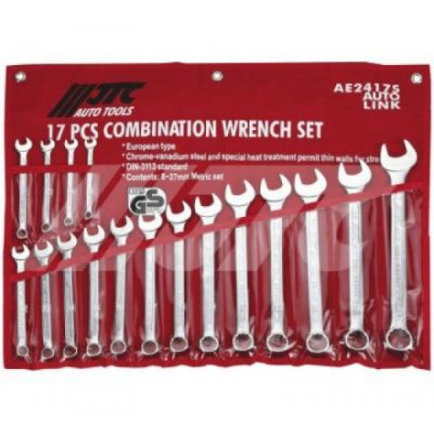 Набор ключей рожково-накидных 8-27мм 17ед. (ЕВРО-ТИП)