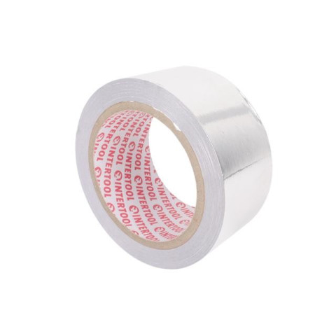 Скотч алюминиевый термостойкий 50 мм*25 м. INTERTOOL KT-0992