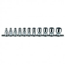 1/4" Набор головок 12-гранных (SAE) 11 пр. (код 21110)