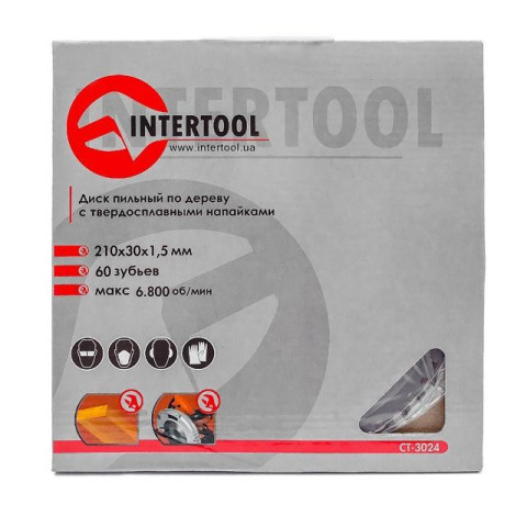 Диск пильный по дереву с твердосплавными напайками INTERTOOL CT-3024
