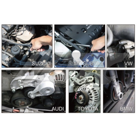 Набор ключей для натяжения и замены поликлинового ремня (универсальный)