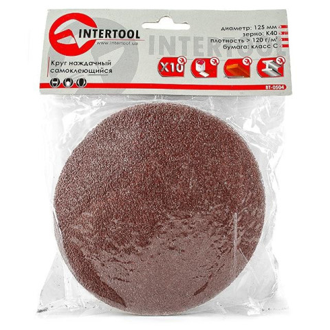 Круг наждачный самоклеющийся INTERTOOL BT-0504