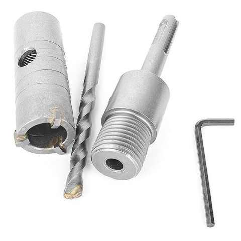 Комплект: сверло корончатое по бетону 26мм+Переходник SDS Plus 100мм INTERTOOL SD-7026
