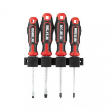 Набор отверток 4 ед ( SL5.0*100мм, SL6.0*100мм, PH1*100мм, PH2*100мм), STORM INTERTOOL VT-3434