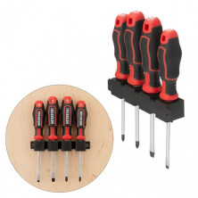 Набор отверток 4 ед ( SL5.0*100мм, SL6.0*100мм, PH1*100мм, PH2*100мм), STORM INTERTOOL VT-3434