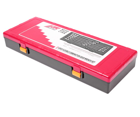 Набор ключей рожково-накидных 8-19мм., шарнирных с трещоткой 14ед.