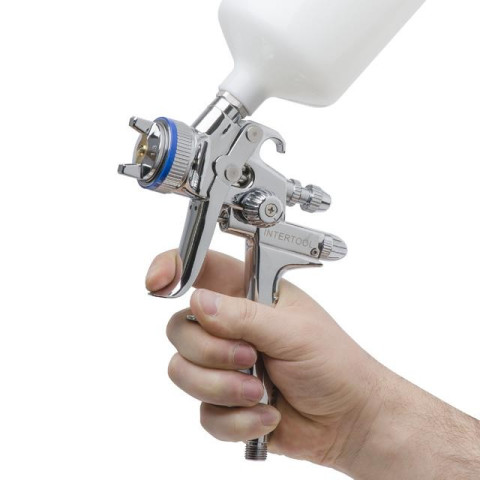 Краскопульт пневматический HVLP II Digital профессиональный INTERTOOL PT-0105D