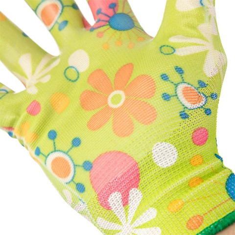 Перчатки садовые с нитриловым покрытием 8" зеленые INTERTOOL SP-0163