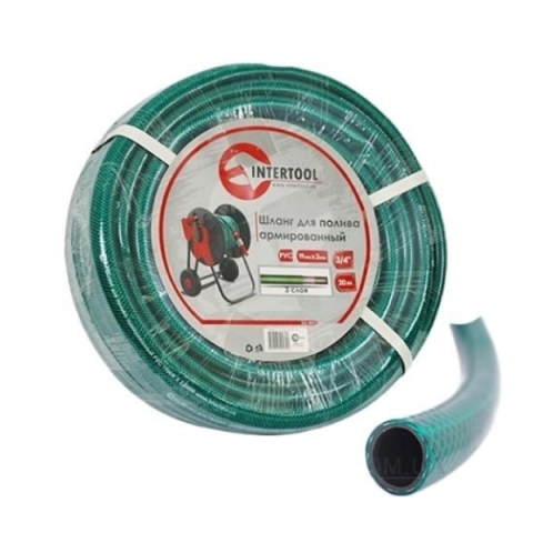 Шланг для полива 3-х слойный 3/4", армированный PVC INTERTOOL GE-4049