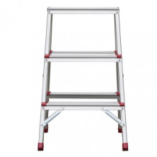 Стремянка алюминиевая двухсторонняя 3 ступени, высота 660мм INTERTOOL LT-1103