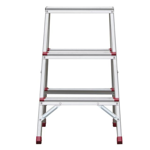 Стремянка алюминиевая двухсторонняя 3 ступени, высота 660мм INTERTOOL LT-1103
