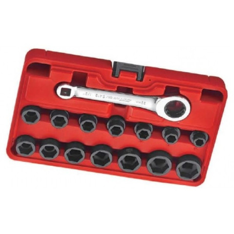 Набор головок ударных мини 1/2" 6гр. 15ед