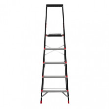 Стремянка 5 ступеней, лоток для инвентаря, стальной профиль, высота верхней ступени 1064мм, 457х893х1568мм, 150кг INTERTOOL LT-0055