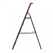 Стремянка 5 ступеней, лоток для инвентаря, стальной профиль, высота верхней ступени 1064мм, 457х893х1568мм, 150кг INTERTOOL LT-0055