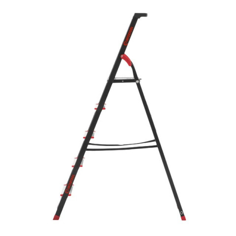 Стремянка 5 ступеней, лоток для инвентаря, стальной профиль, высота верхней ступени 1064мм, 457х893х1568мм, 150кг INTERTOOL LT-0055