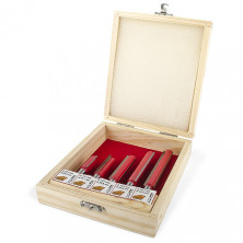 Набор фрез пазовых прямых в деревянном кейсе INTERTOOL HT-0075