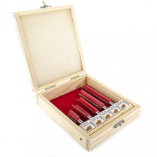 Набор фрез пазовых прямых в деревянном кейсе INTERTOOL HT-0075