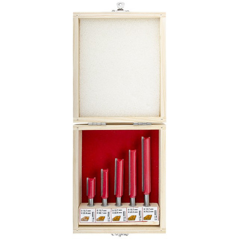 Набор фрез пазовых прямых в деревянном кейсе INTERTOOL HT-0075