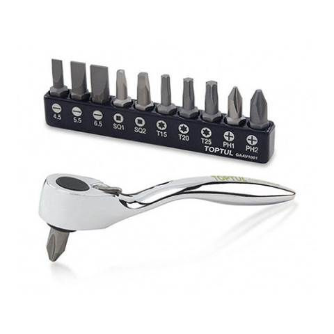 Набор биты + трещотка TOPTUL 1/4" 12ед. GAAR1201