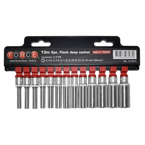 1/4" Набор головок 6-гранных глубоких 13 пр. (код 2138-5)