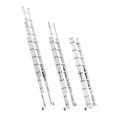 Лестница алюминиевая 3-х секционная универсальная раскладная INTERTOOL LT-0308