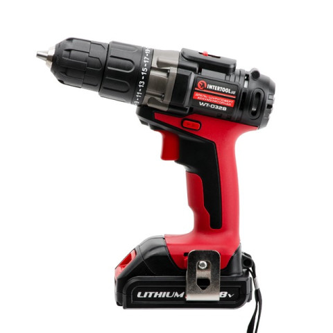 Дрель-шуруповерт аккумуляторная, Li-Ion 18В INTERTOOL WT-0328