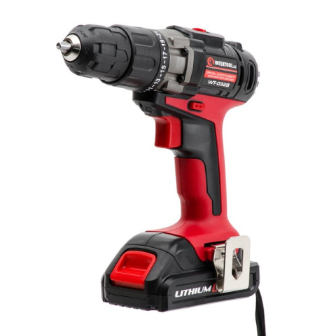 Дрель-шуруповерт аккумуляторная, Li-Ion 18В INTERTOOL WT-0328