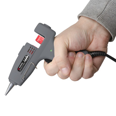 Пистолет клеевой 20(65)Вт, 230В, 180-195°C под стержни 7-7.5 мм, 5-13 г/мин., выключатель. INTERTOOL RT-1101