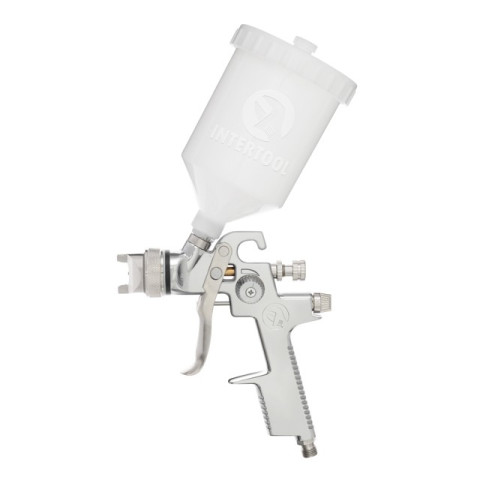 Краскопульт пневматический HVLP, верхний пластиковый бачок INTERTOOL PT-0103