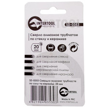 Сверло алмазное трубчатое по стеклу и керамике 20 мм INTERTOOL SD-0353