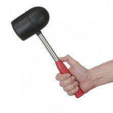 Киянка резиновая 1250г. 90мм. черная резина, металлическая ручка. INTERTOOL HT-0228