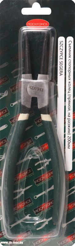 Съемник стопорных колец прямой на разжим(L-200мм),в блистере ROCKFORCE RF-609200SS