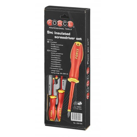 Набор отвёрток диэлектрических 9 предметов Force (Код 20916)