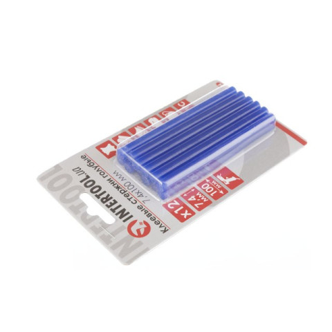 Комплект голубых клеевых стержней 7.4мм*100мм, 12шт. INTERTOOL RT-1054