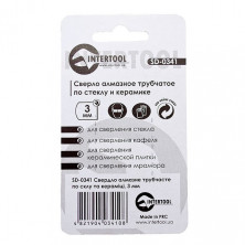 Сверло алмазное трубчатое по стеклу и керамике 3 мм INTERTOOL SD-0341