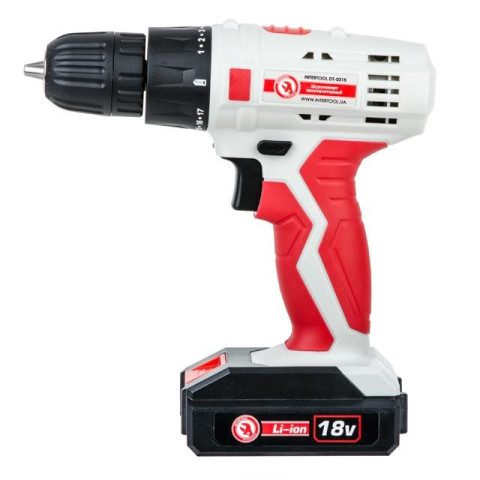 Дрель-шуруповерт аккумуляторная Li-Ion 18В INTERTOOL DT-0315