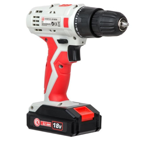 Дрель-шуруповерт аккумуляторная Li-Ion 18В INTERTOOL DT-0315