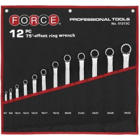 Набор ключей рожково-накидных отогнутых на 75° на полотне 12 пр. (6-32 мм)