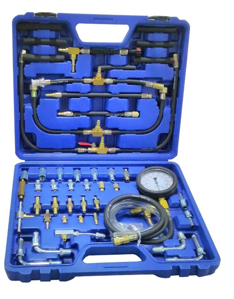 Тестер давления топлива в наборе с адаптерами 46 предметов (0-10 bar) в кейсе. ROCKFORCE RF-946G1