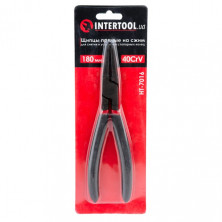 Щипцы для снятия и установки стопорных колец 180мм, прямые на сжим, 40CrV, фосфатированные. INTERTOOL HT-7016