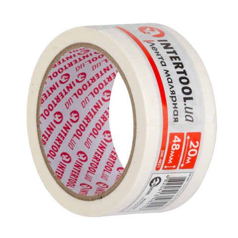 Лента малярная 48мм, 20м, белая INTERTOOL DM-4821