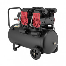 Компрессор 50 л, 2x1.1кВт, 220В, 8атм, 320 л/мин, 1400 об/мин, малошумный, безмасляный, 4 цилиндра INTERTOOL PT-0027