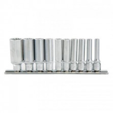 1/4" Набор головок глубоких 12-гранных 10 пр. (код 21014)