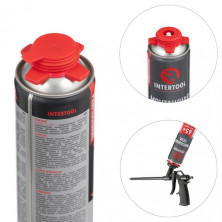 Пена монтажная профессиональная, всесезонная, 750мл/1000г. 65л.+, под пистолет INTERTOOL FS-1010