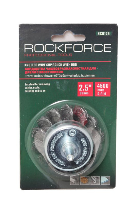 Кордщетка чашеобразная стальная витая для дрели 65мм, в блистере